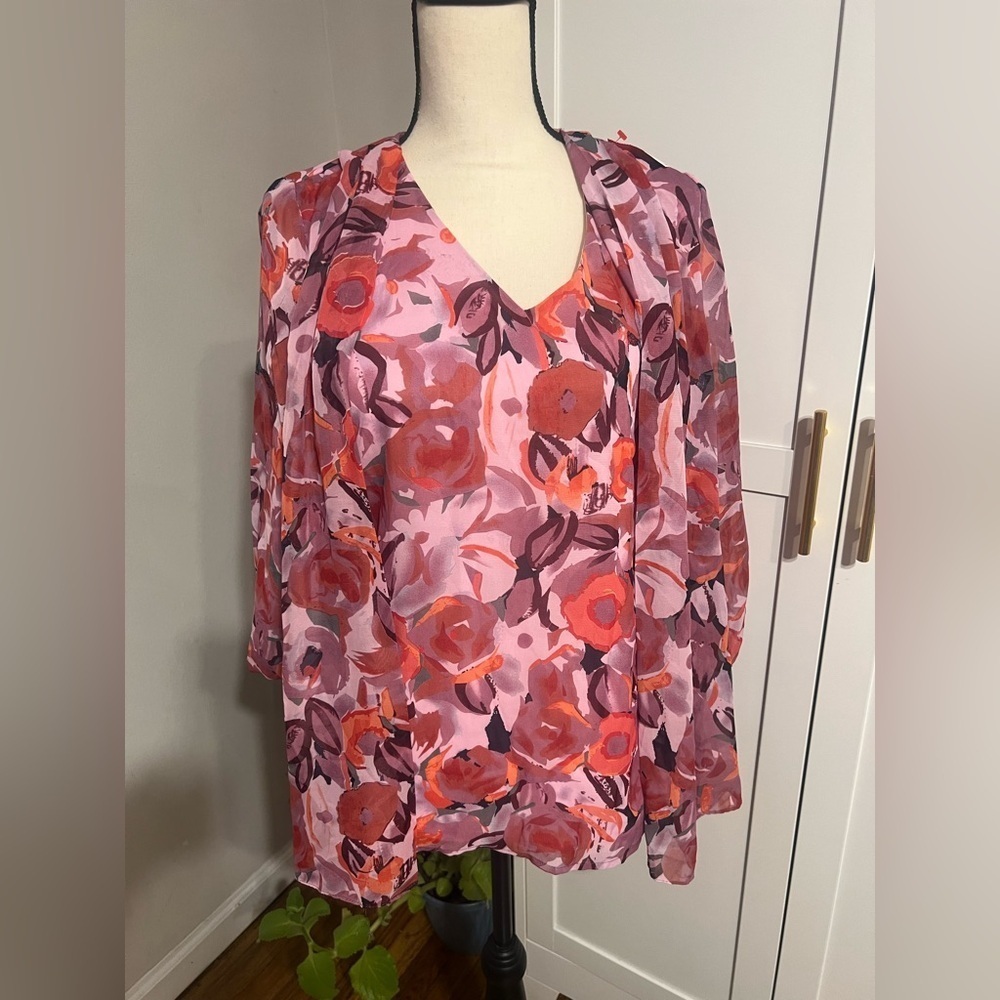 Sag Harbor Multicolor Floral Blouse